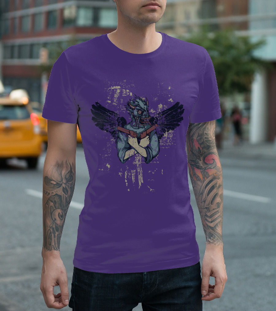 THE CHIM Winged Creature With Shielded Arms T-Shirt