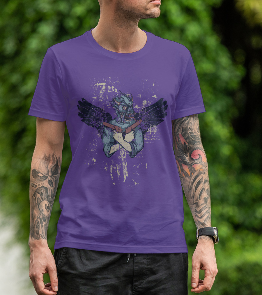THE CHIM Winged Creature With Shielded Arms T-Shirt
