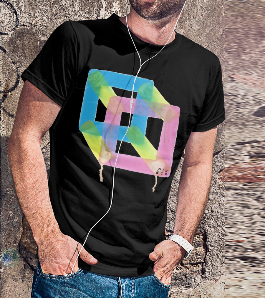 Mik And Co The Cubicle Optical Illusion Interlocking Geometric Shapes T-Shirt