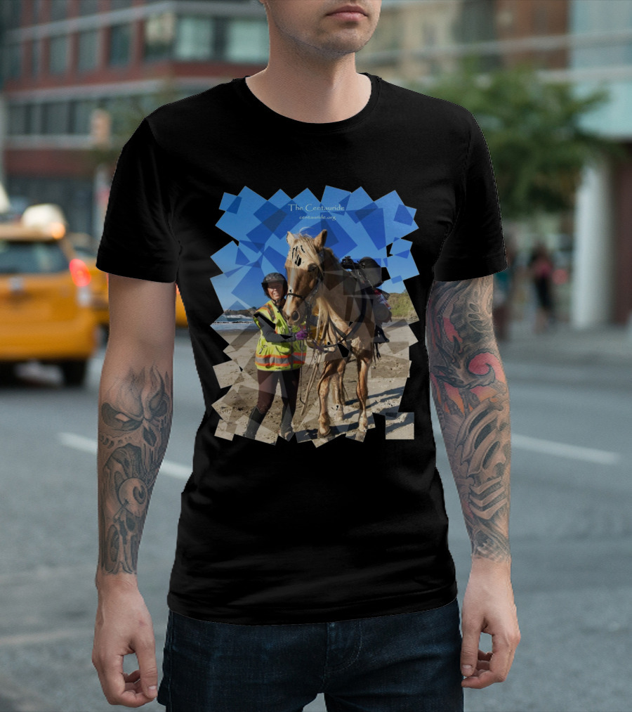 The Centauride Beach Ride Adventure Contours Horse and Rider tle.org T-Shirt