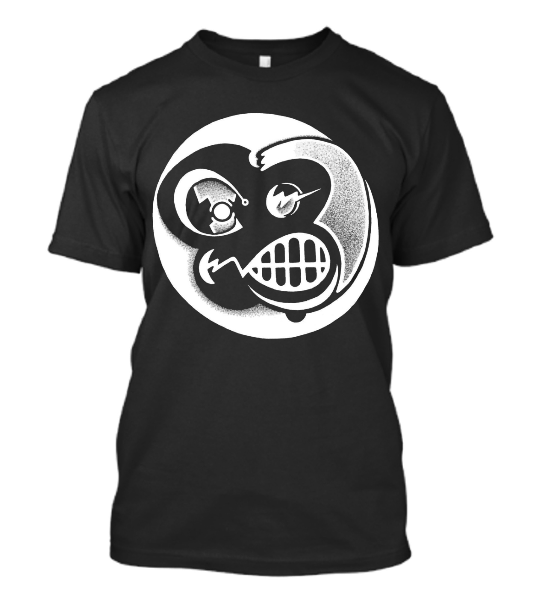 Billy Reverse Symbol Grinning Abstract Monochrome T-Shirt