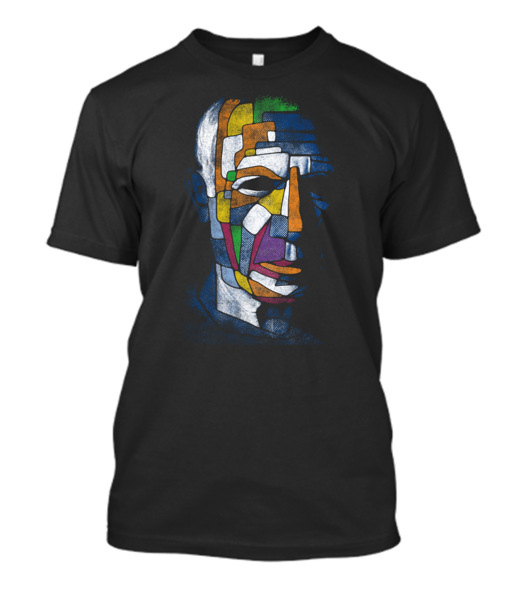 Picasso Cubist Multi-Color Geometric T-Shirt