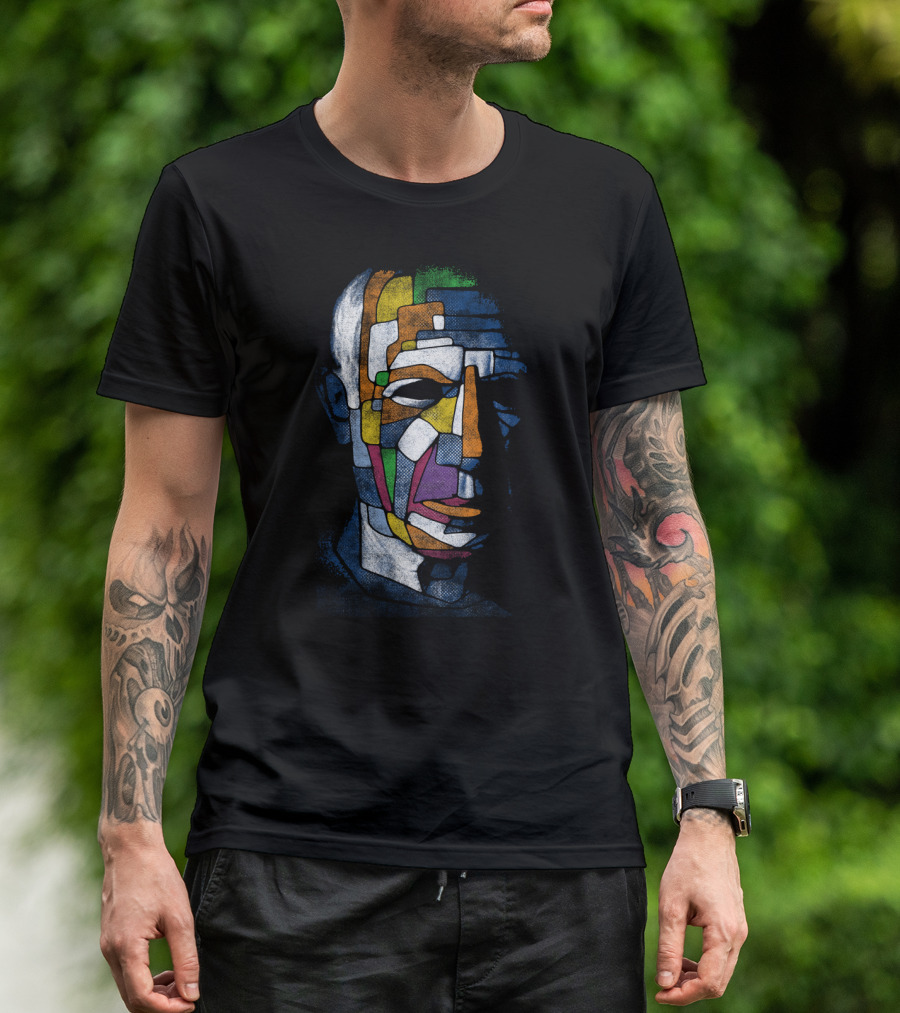 Picasso Cubist Multi-Color Geometric T-Shirt