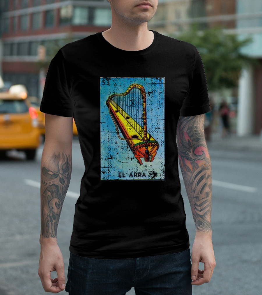El Arpa 53 Loteria Mexican Bingo Card T-Shirt