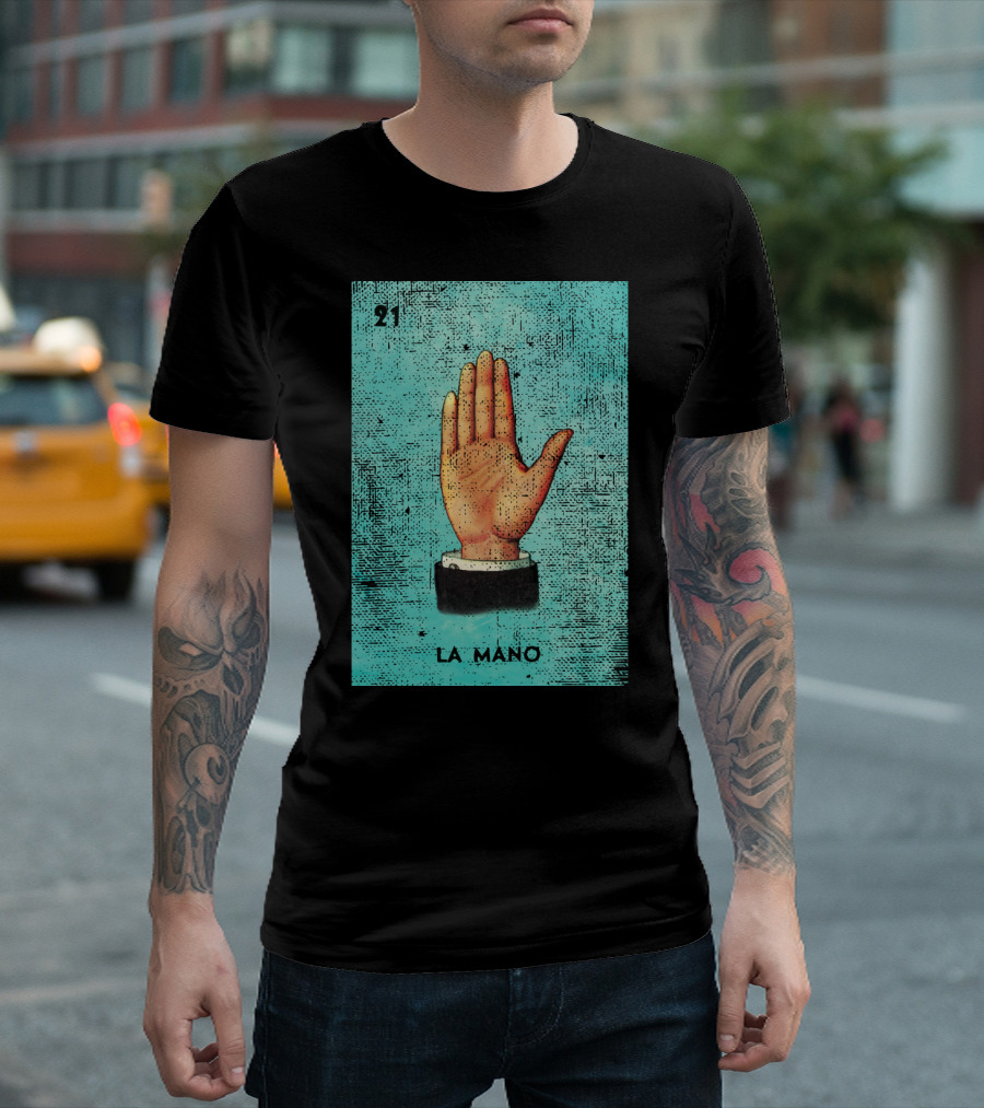 La Mano 21 Mexican Loteria Bingo Card T-Shirt