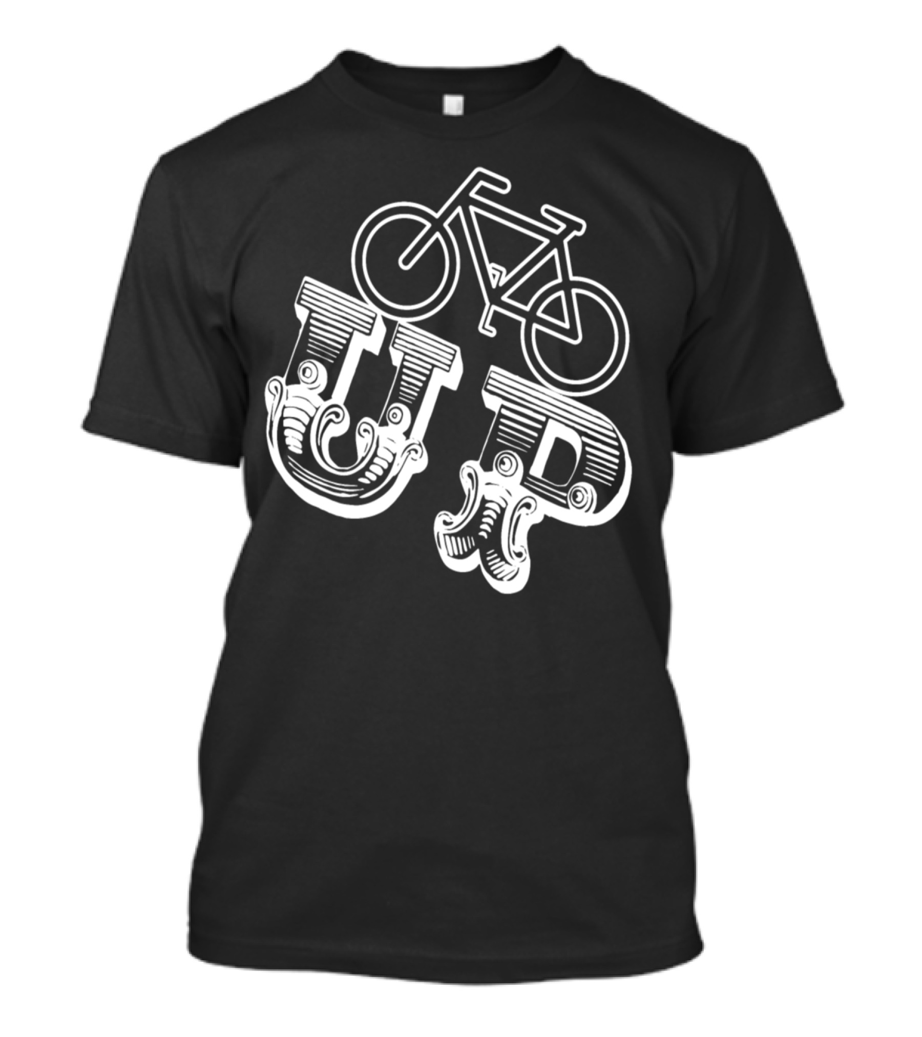 UP Bicycle With Vintage Ornamental Typography T-Shirt
