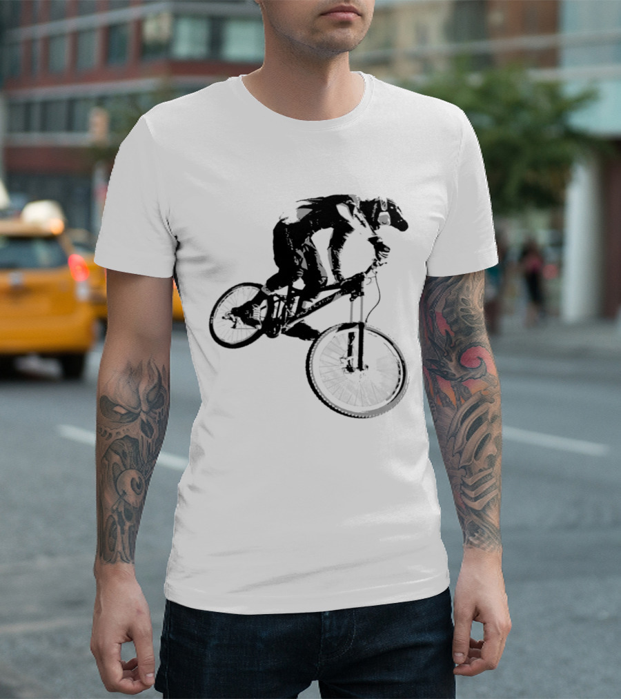 Extreme Mountain Bike Air Stunt Silhouette Adventure T-Shirt