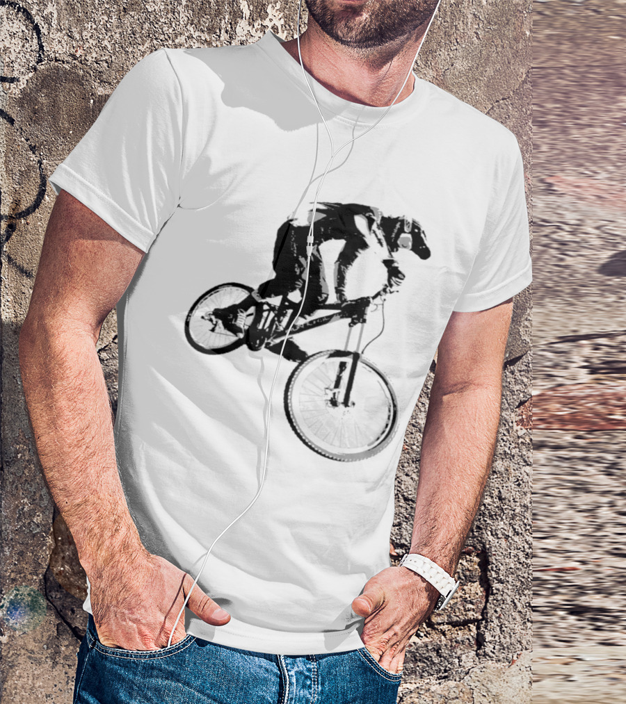 Extreme Mountain Bike Air Stunt Silhouette Adventure T-Shirt