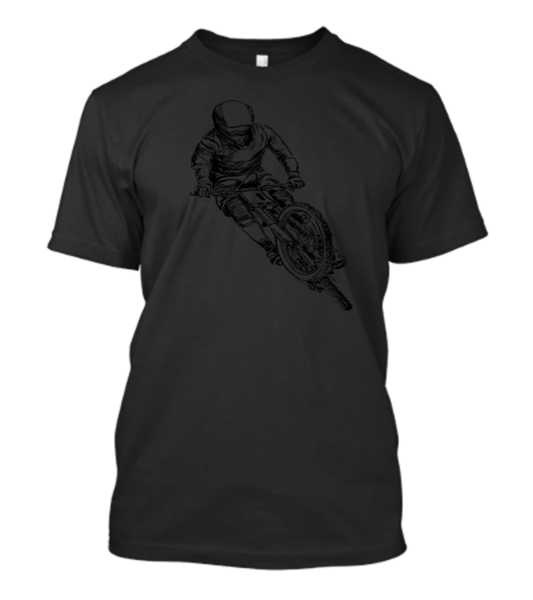 Mountain Bike Cross Rider Graphic Jumping Scene T-Shirt