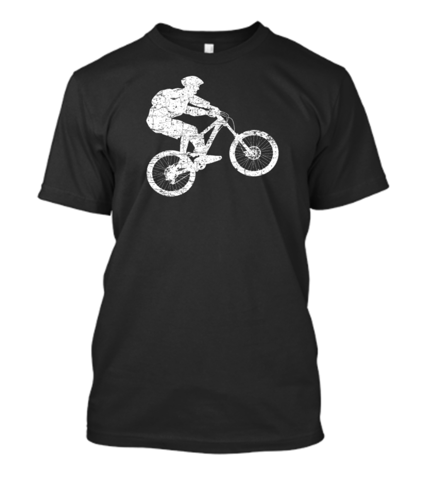 Mountain Biker Silhouette Jumping On Trail T-Shirt