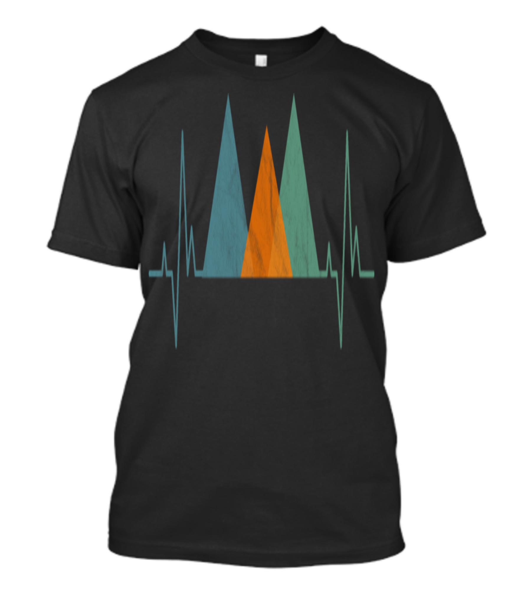 Mountaineer Heartbeat Mountains Hiking Adventure T-Shirt
