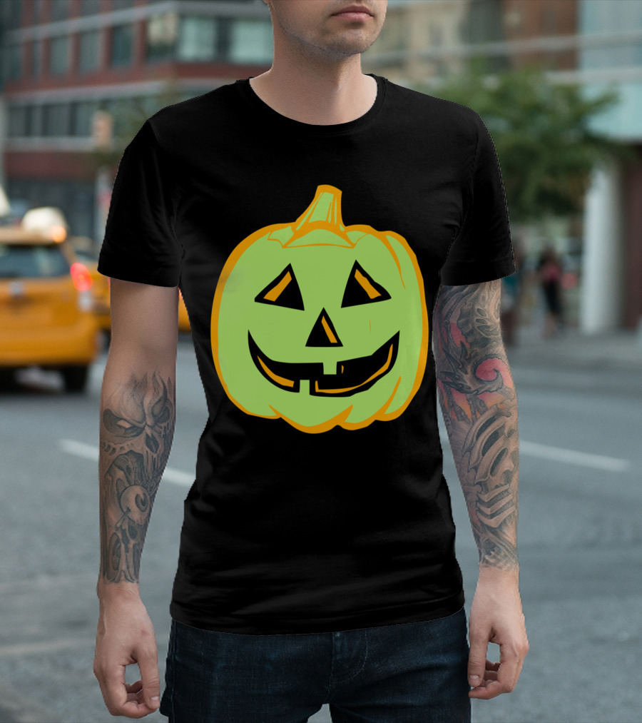 Pumpkin Lantern Green Black Yellow T-Shirt