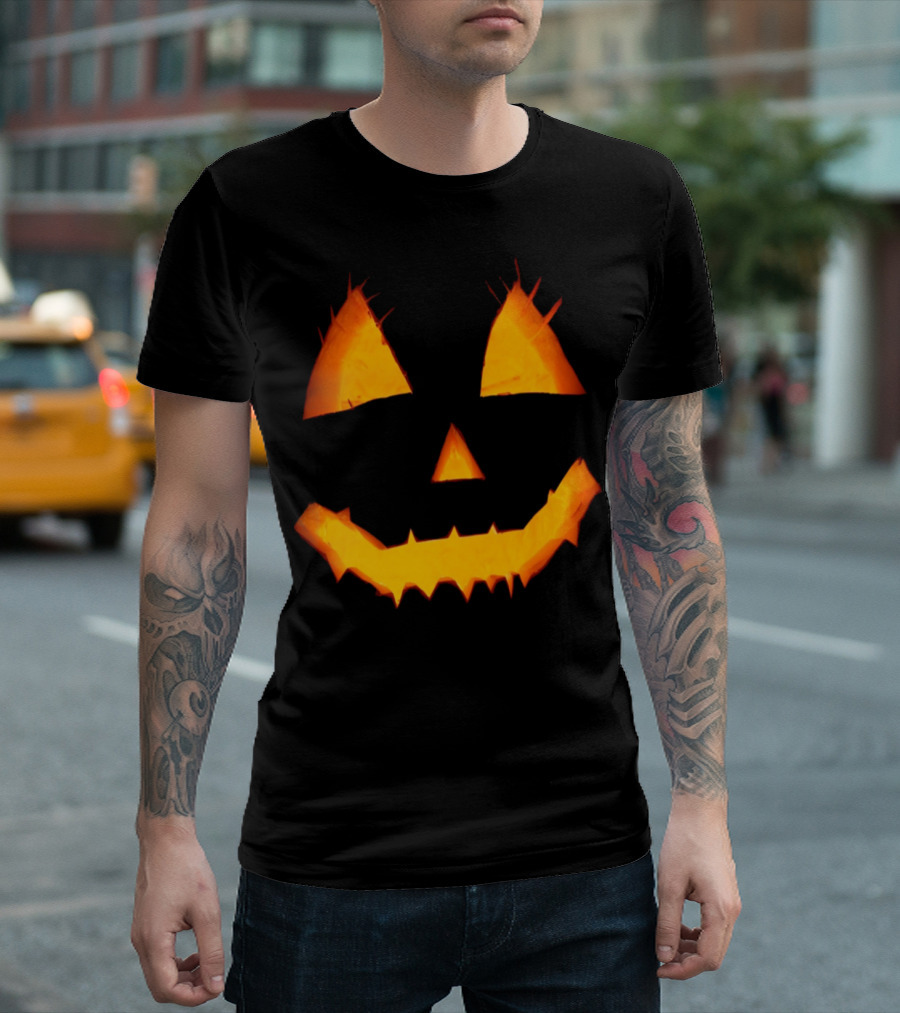 Happy Halloween Pumpkin Smile Jack-O'-Lantern Face T-Shirt