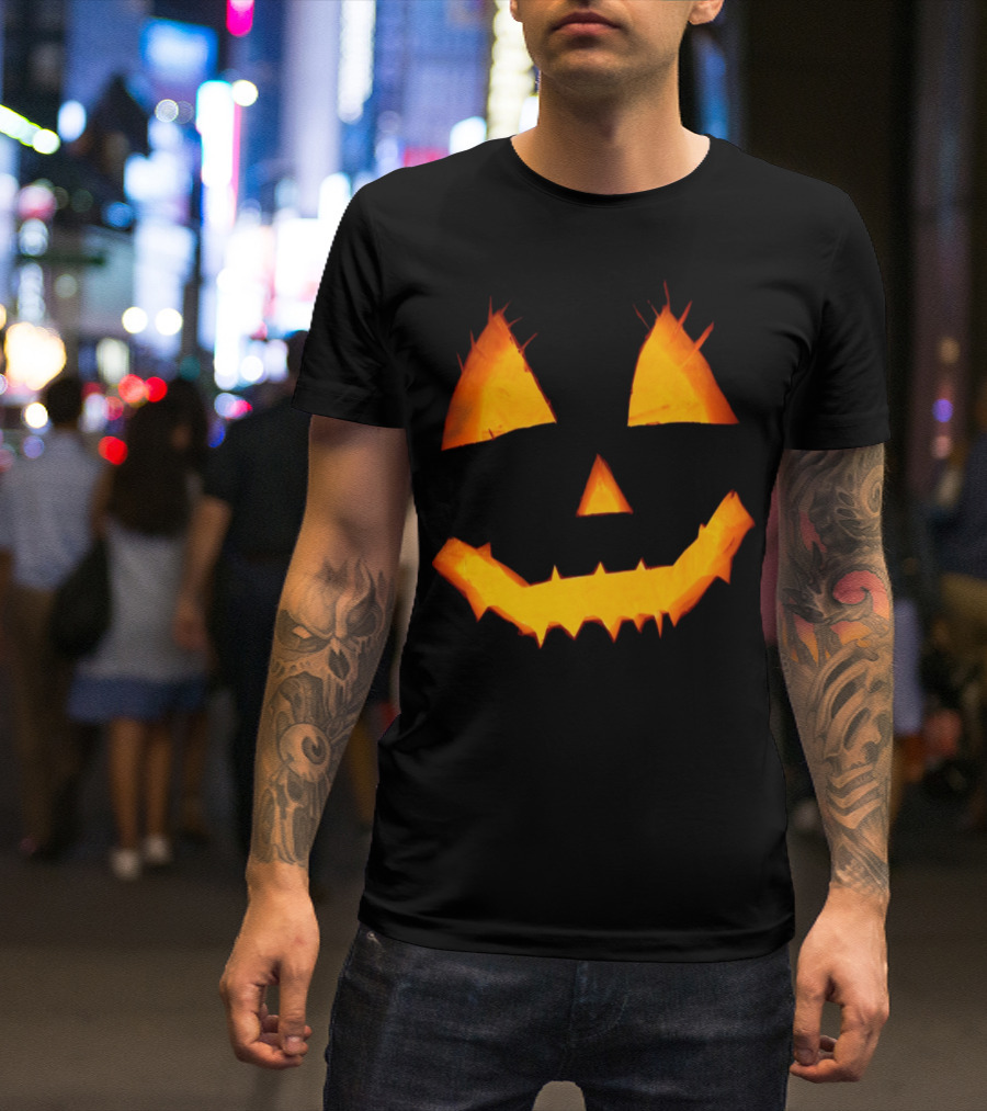 Happy Halloween Pumpkin Smile Jack-O'-Lantern Face T-Shirt