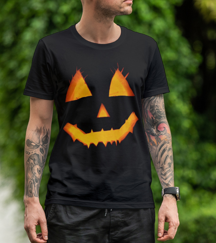 Happy Halloween Pumpkin Smile Jack-O'-Lantern Face T-Shirt