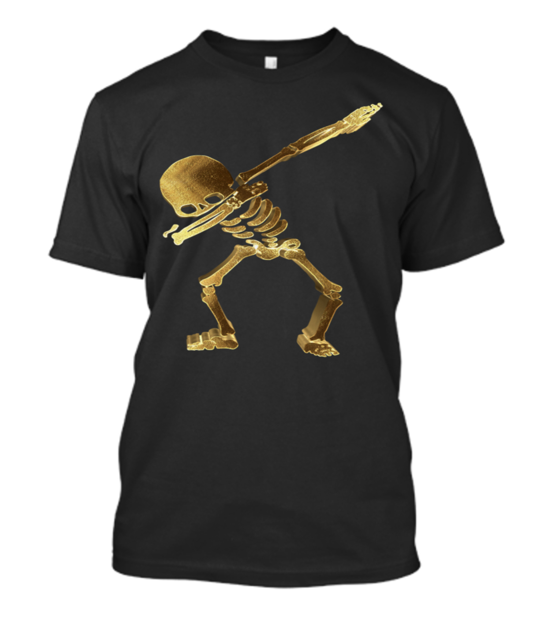Dabbing Golden Skeleton Pose T-Shirt