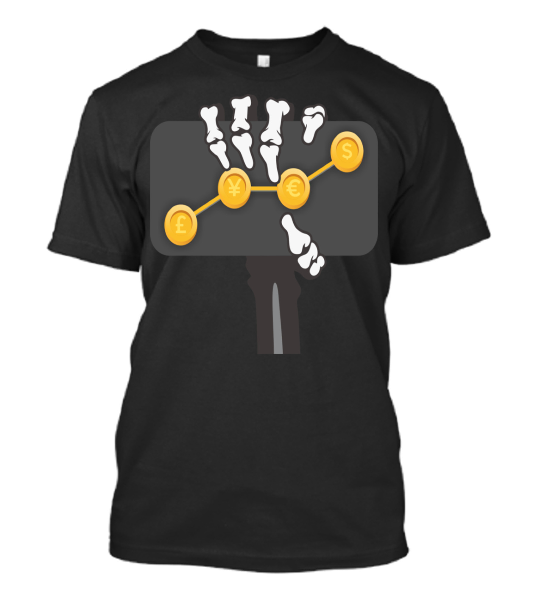 Skeleton Hand Currency Exchange Curve Forex T-Shirt