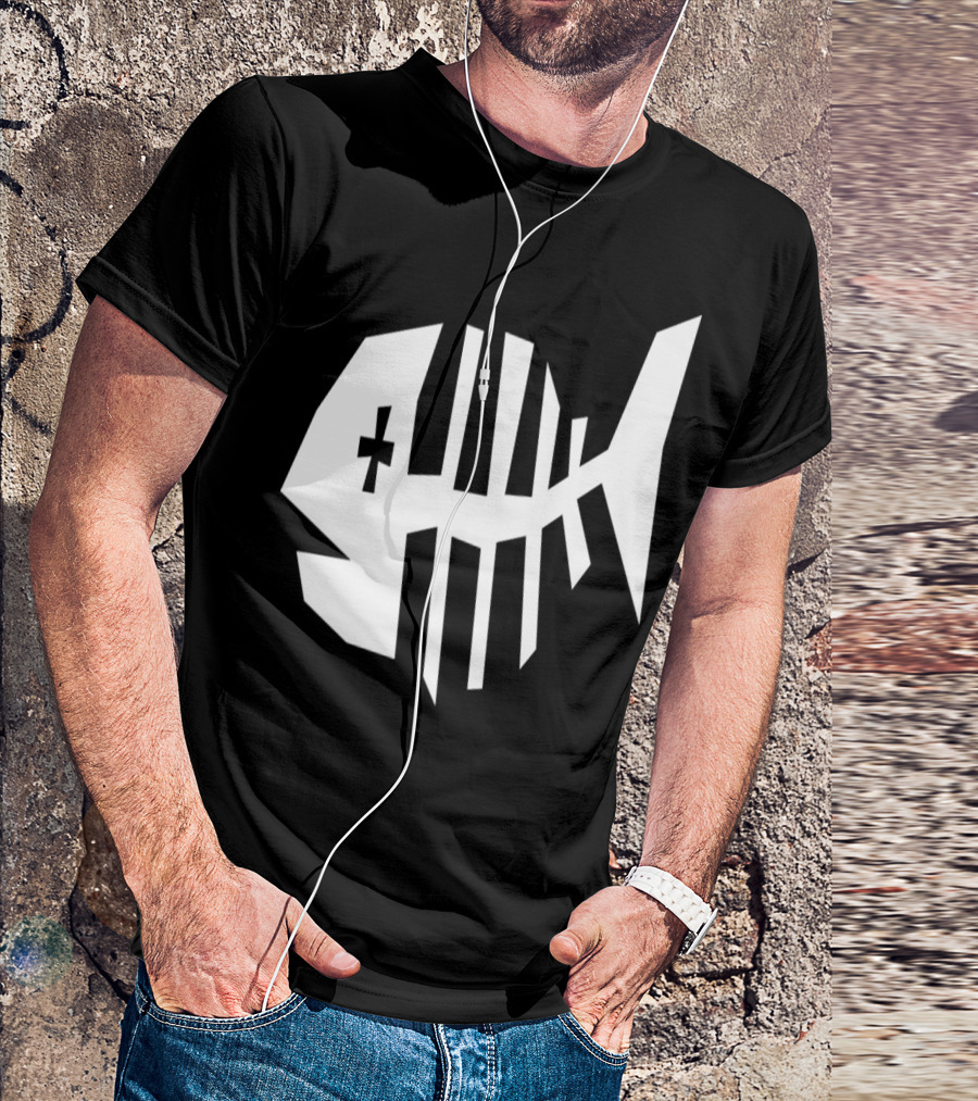 Fish Bone Skeleton Bold Geometric T-Shirt