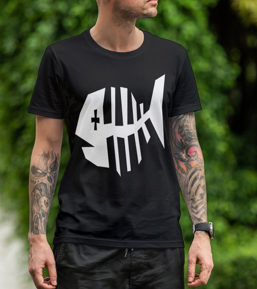 Fish Bone Skeleton Bold Geometric T-Shirt