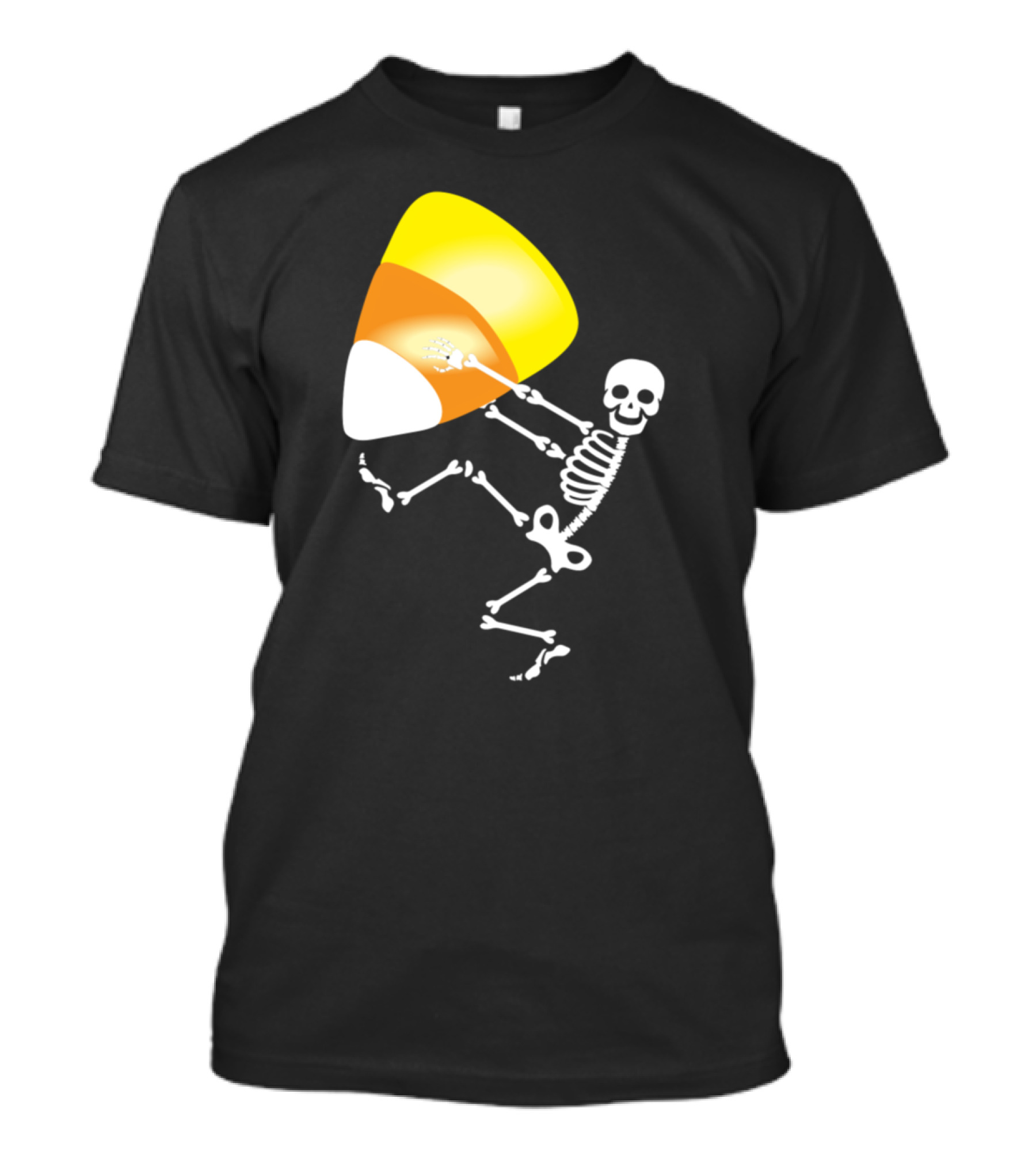 Skeleton Holding Giant Candy Corn T-Shirt