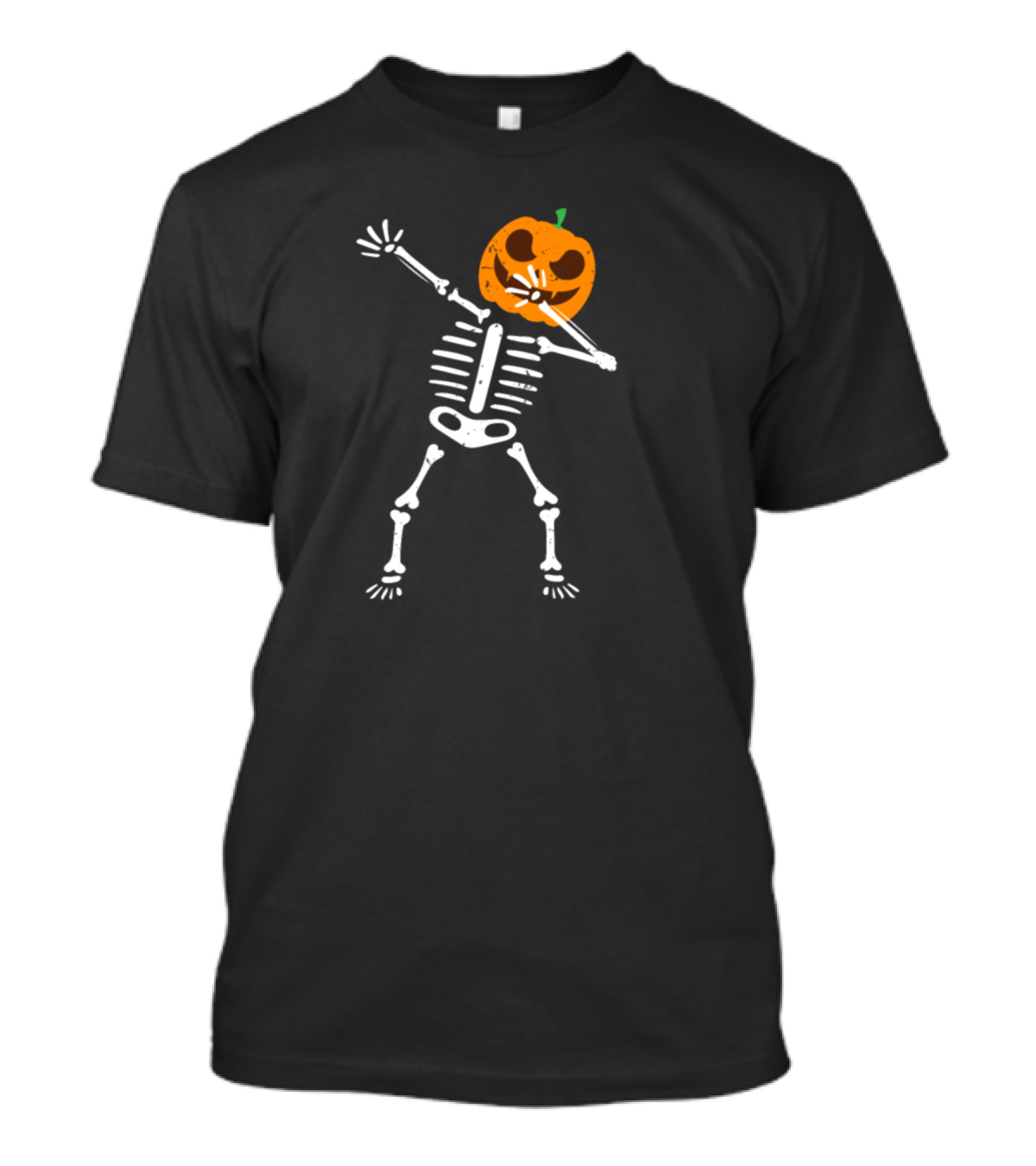 Halloween Skeleton Pumpkin Head Dab T-Shirt