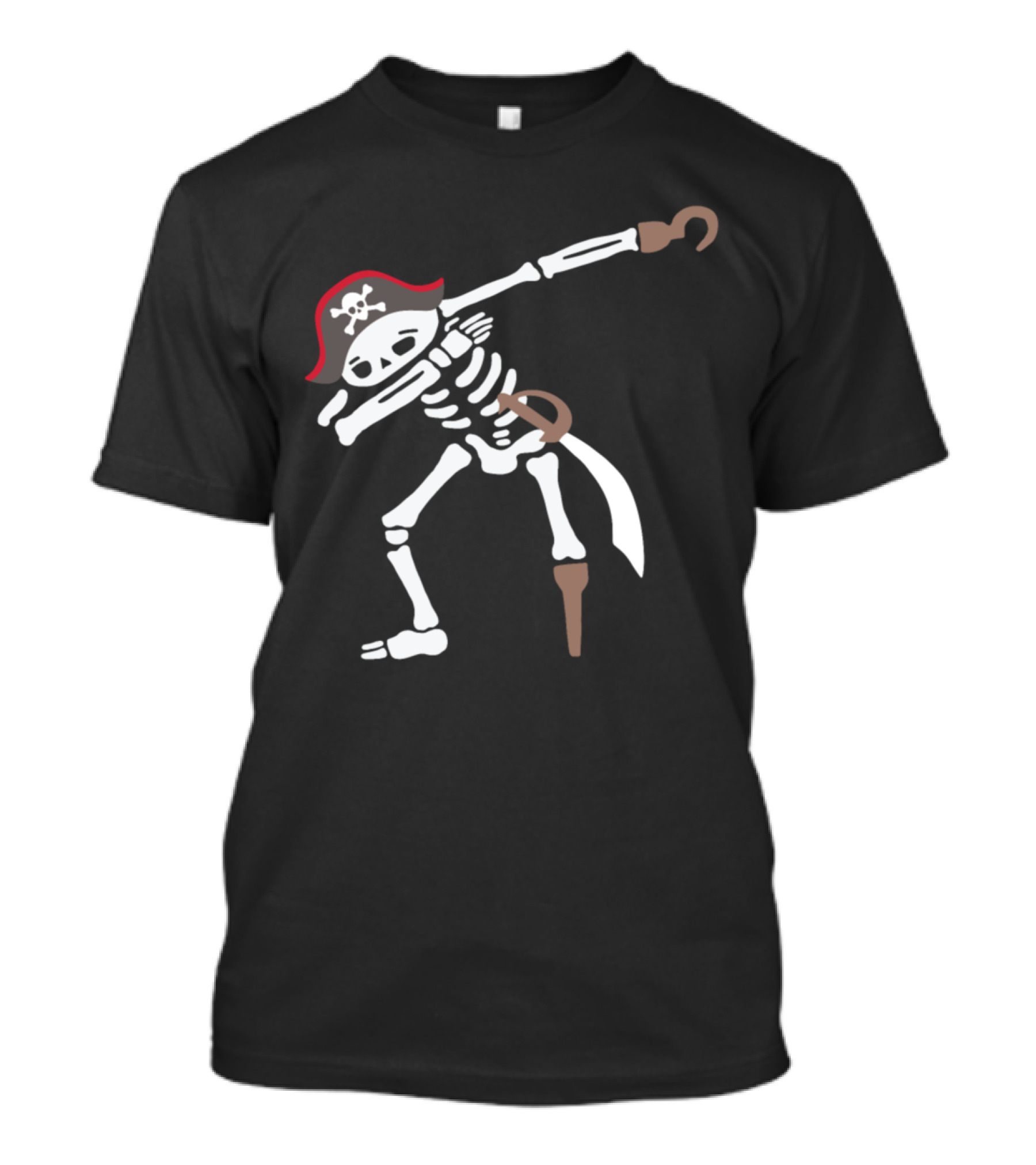 Dabbing Skeleton With Pirate Hat And Hook T-Shirt