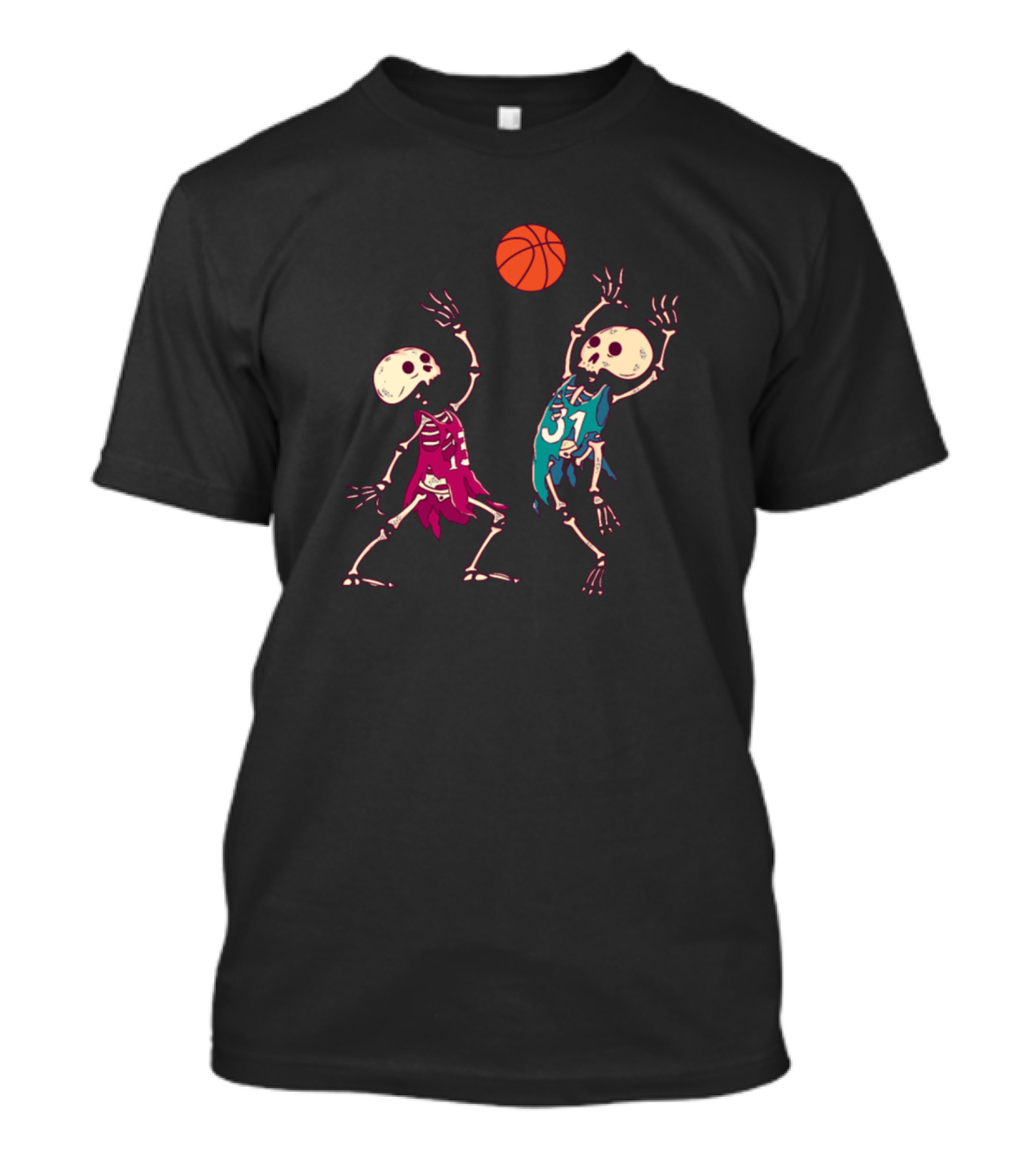 Skeleton Basketball Players In Action T-Shirt