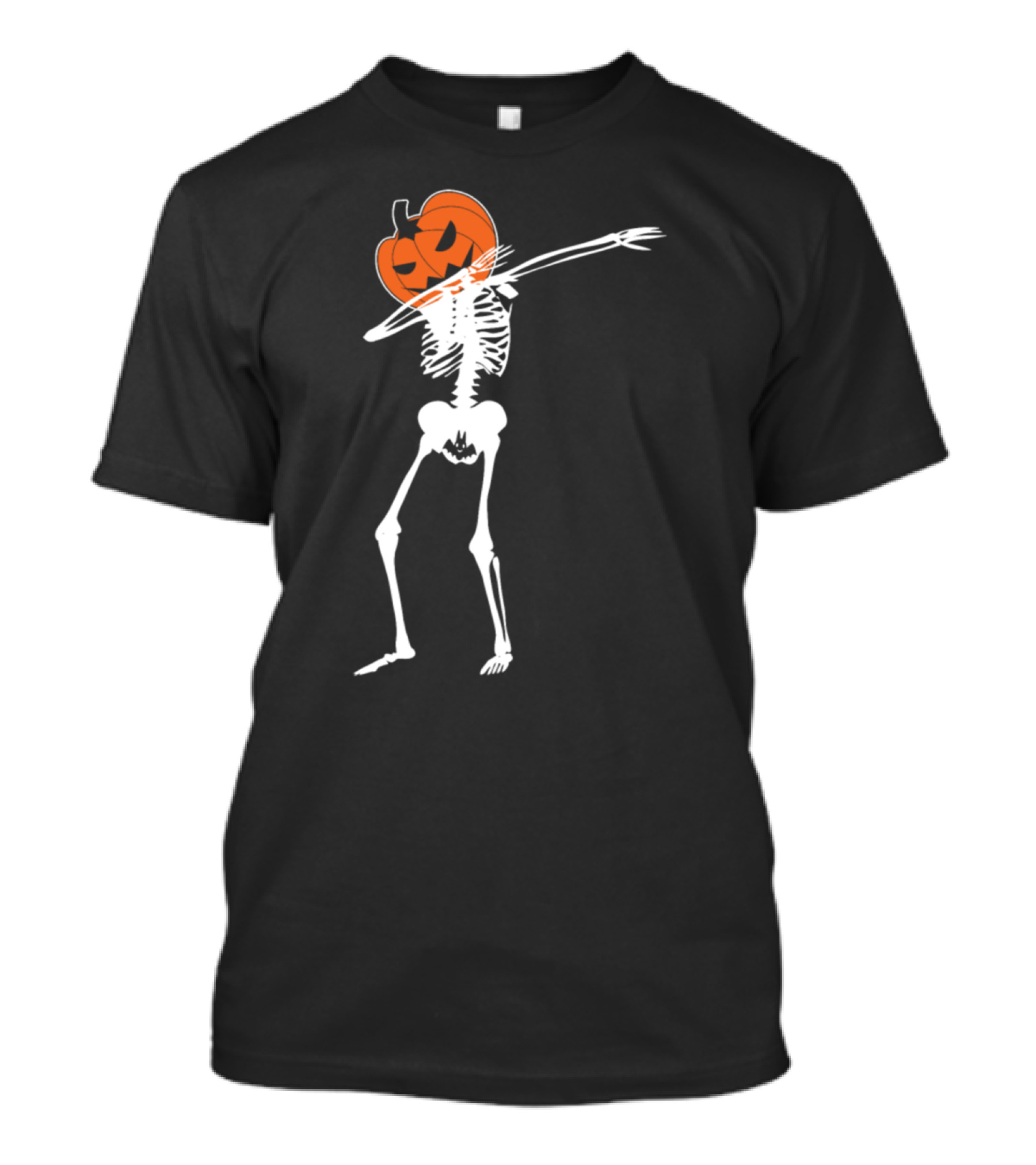 Dabbing Skeleton With Jack-O'-Lantern Head T-Shirt