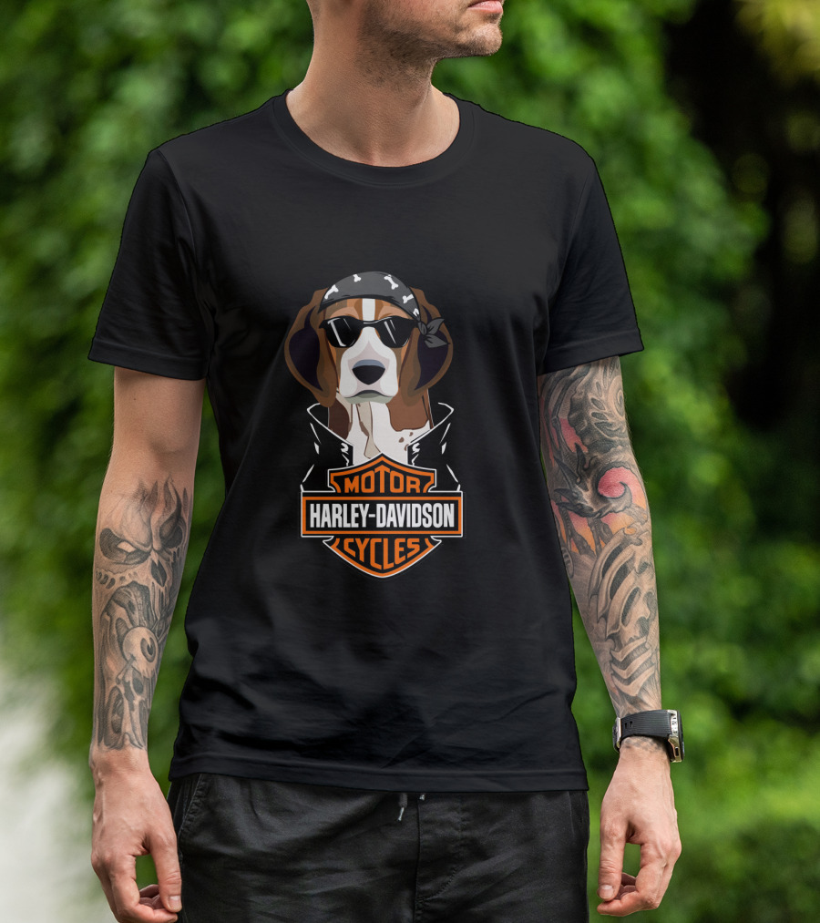 Harley Davidson Beagle Motorcycle Cycles T-Shirt