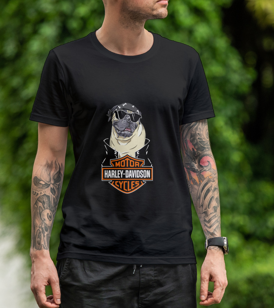 Harley Davidson Bullmastiffs Motorcycle Cycles T-Shirt