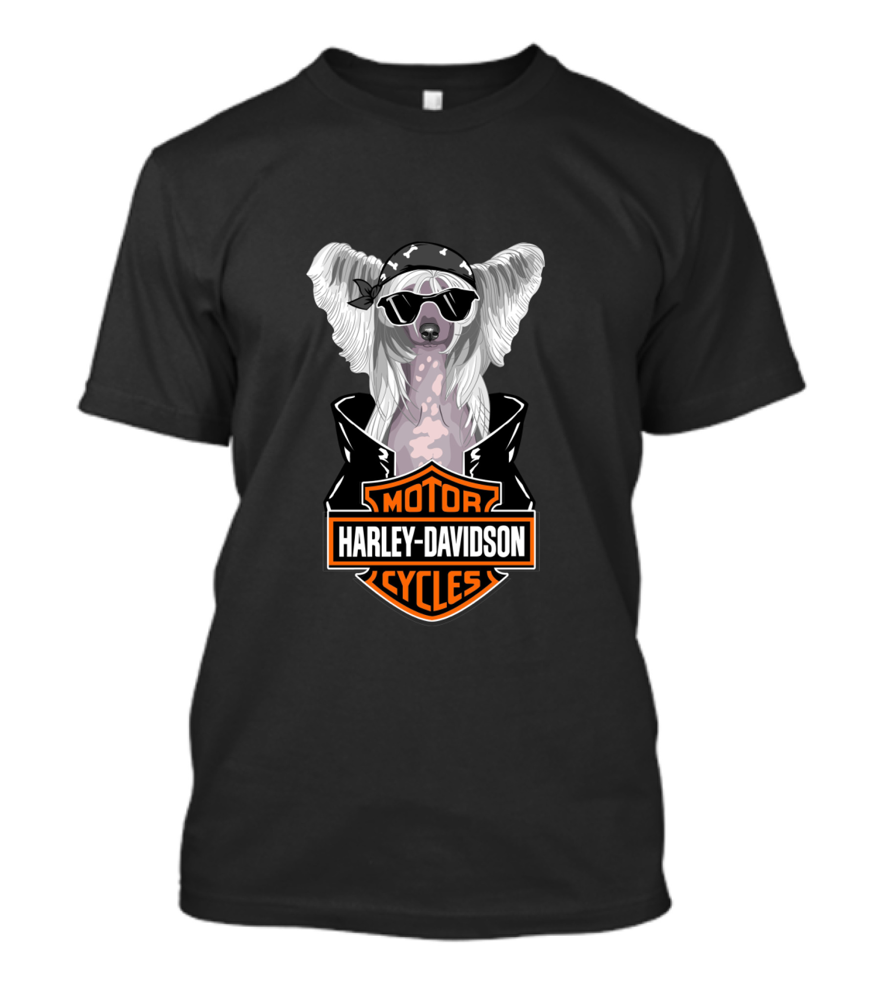 Chinese Crested Harley Davidson Motorcycles T-Shirt
