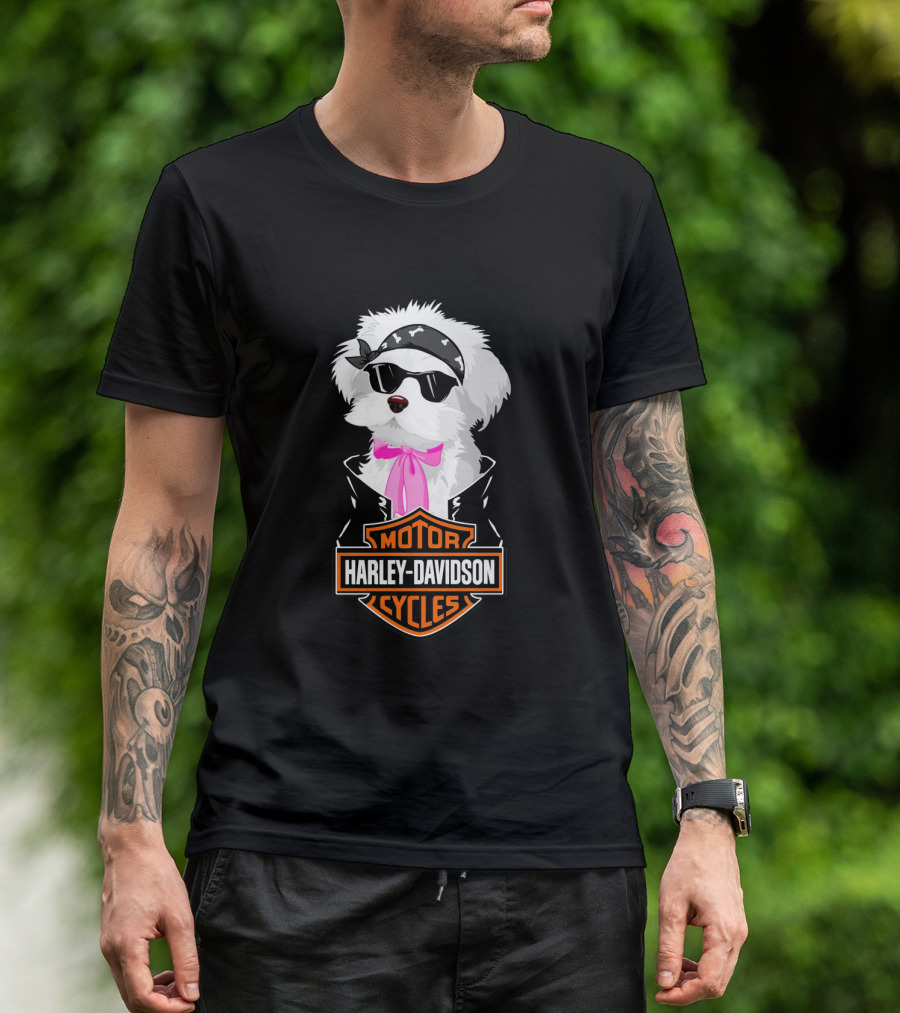 Havaneses Harley Davidson Motorcycles Cycle T-Shirt