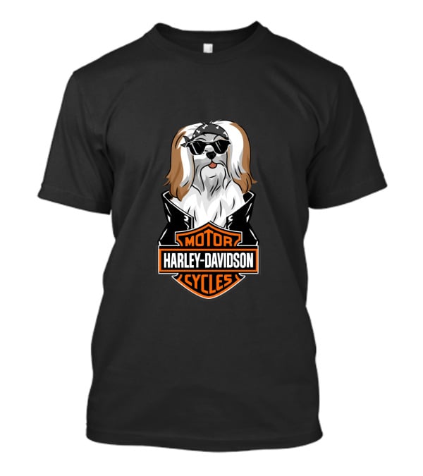 Lhasa Apsos Harley Davidson Motorcycles T-Shirt