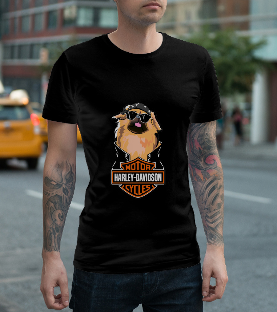 Harley Davidson Pekingeses Motor Cycles T-Shirt