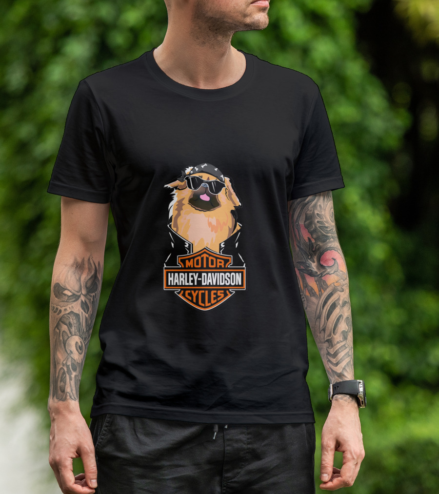 Harley Davidson Pekingeses Motor Cycles T-Shirt