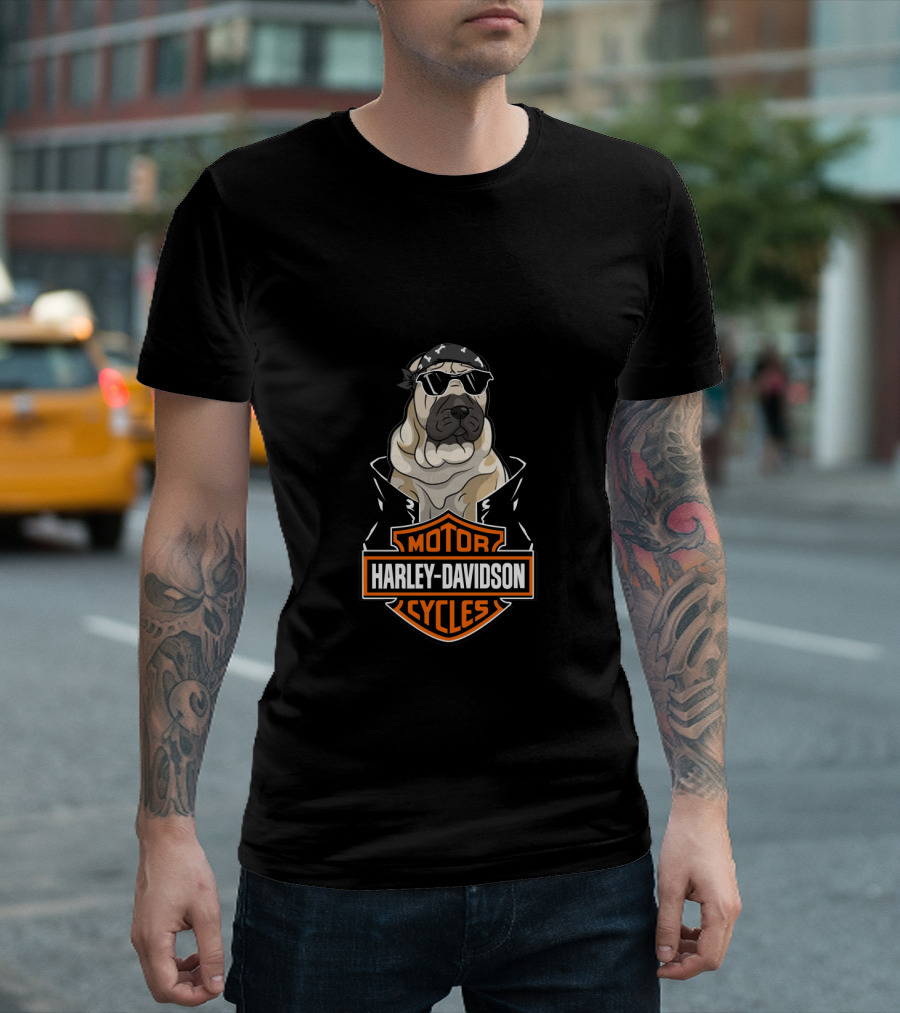 Harley Davidson Motor Cycles Shar Peis Motorcycle T-Shirt