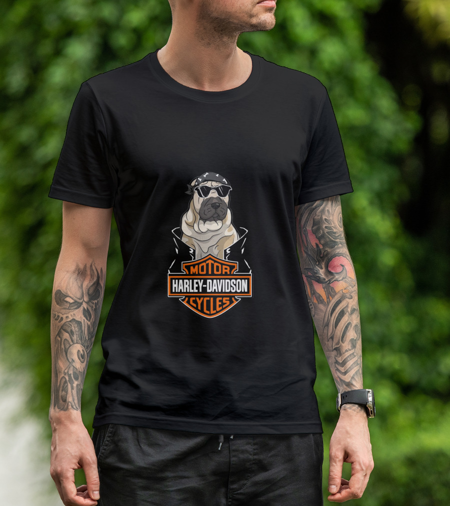Harley Davidson Motor Cycles Shar Peis Motorcycle T-Shirt