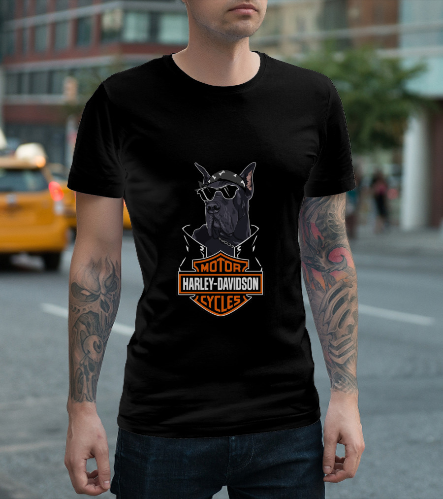 Great Dane Harley Davidson Motor Cycles T-Shirt