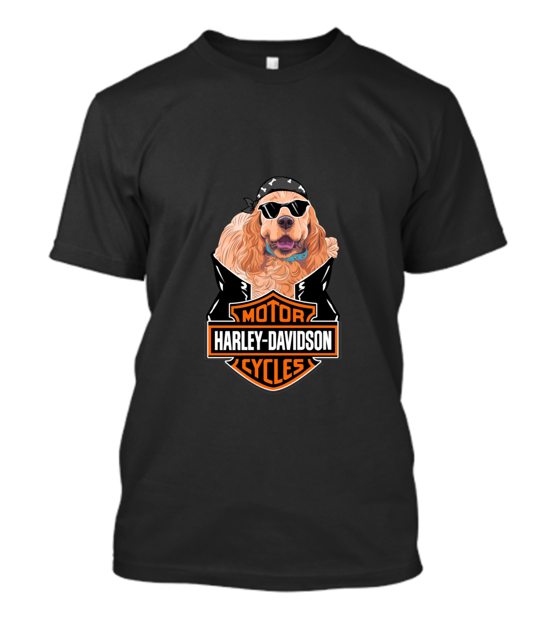 American Cocker Spaniel Harley Davidson Motorcycles Biker T-Shirt