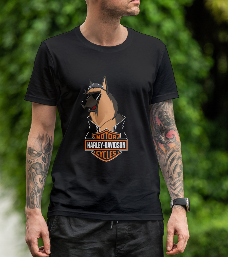 Belgian Shepherd Harley Davidson Cycles Biker T-Shirt