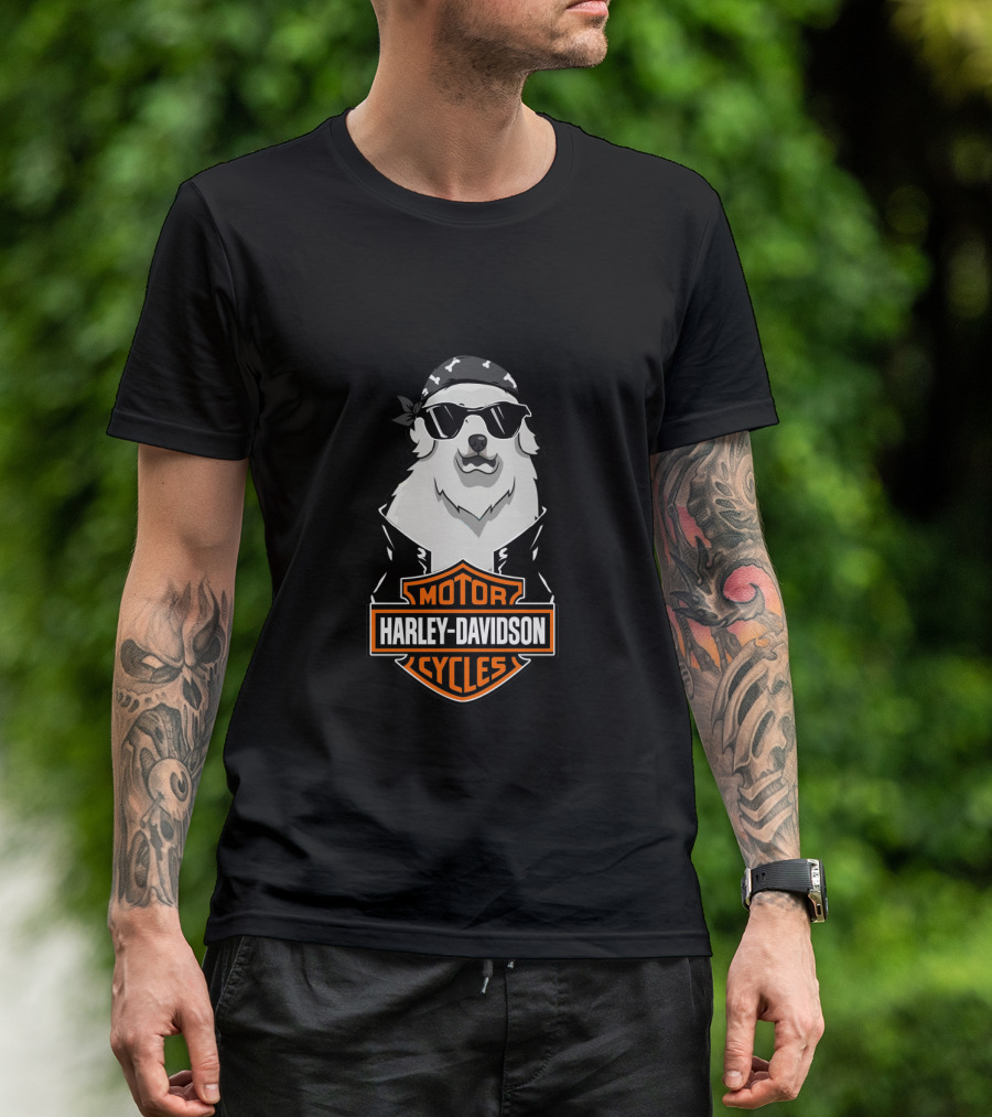 Harley Davidson Great Pyrenees Biker T-Shirt
