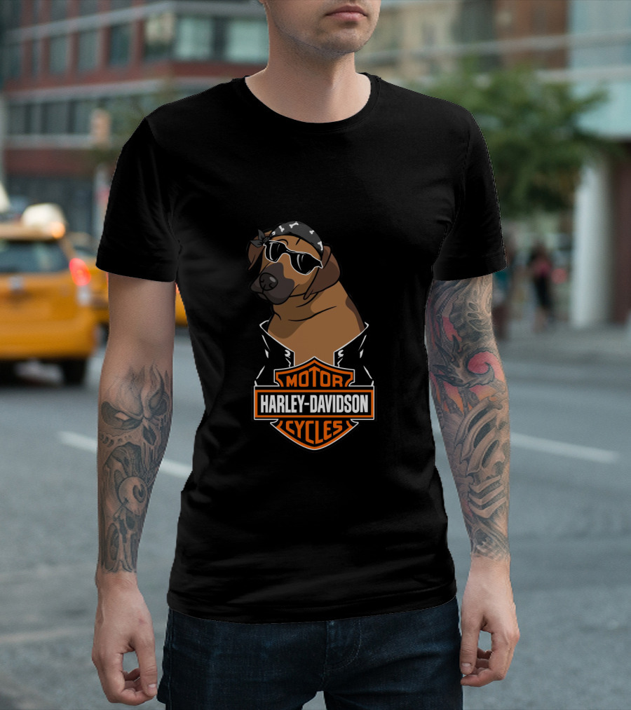 Harley Davidson Motor Cycles Rhodesian Ridgeback Biker T-Shirt