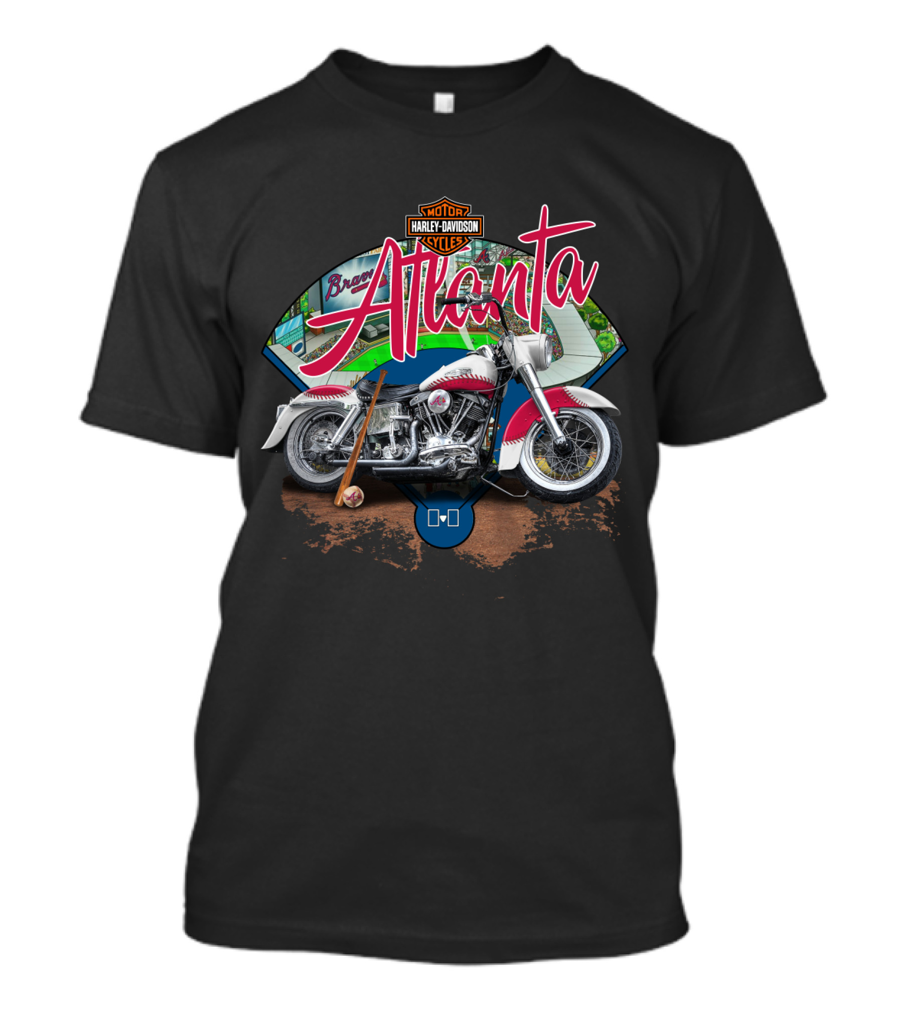 Atlanta Braves Harley Davidson Motorcycle Fan T-Shirt