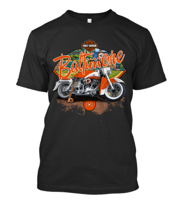 Baltimore Harley Davidson Orioles Motorcycle T-Shirt