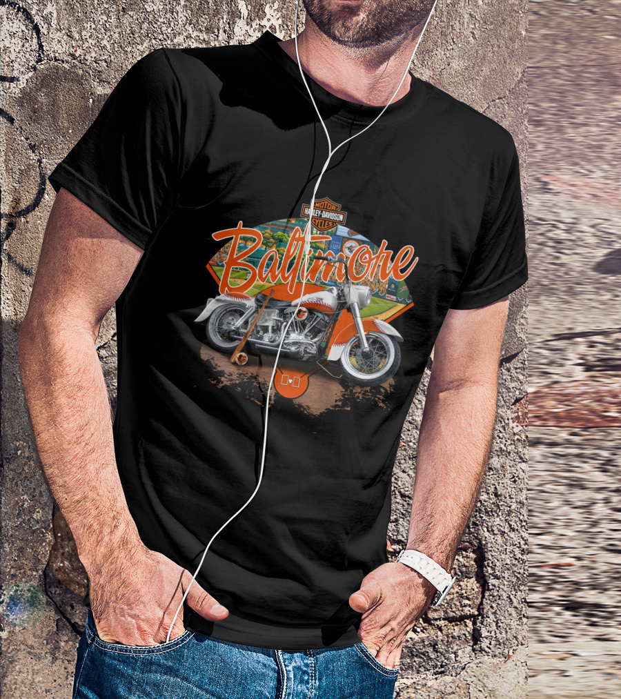 Baltimore Harley Davidson Orioles Motorcycle T-Shirt