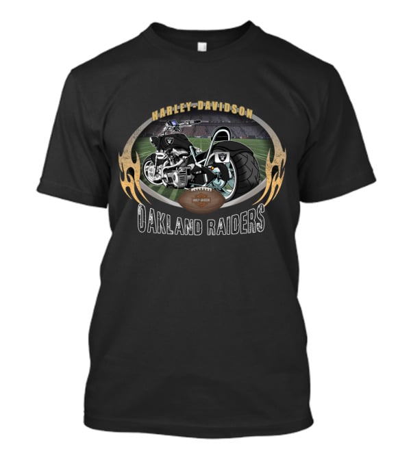 Harley Davidson Oakland Raiders Football Motorcycle Stadium 16Hd T-Shirt
