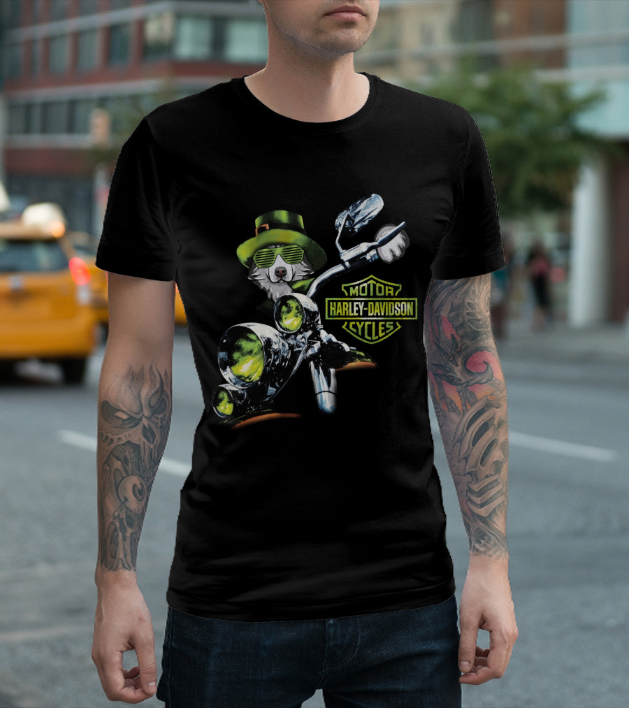 Alaskan Malamute Harley Davidson Cycles St. Patrick's Day Motorcycle Ride T-Shirt