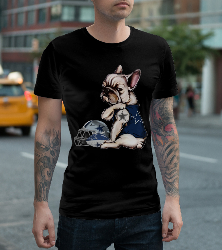 Dallas Cowboys Pug with Star Jersey and Helmet T-Shirt