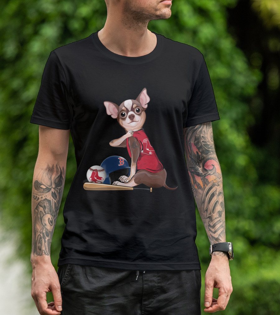 Boston Red Sox Chihuahua Baseball Gear T-Shirt