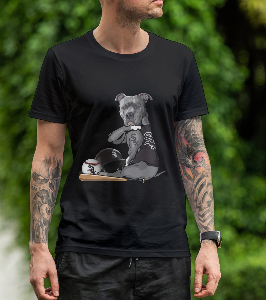 Chicago White Sox Pit Bull Baseball Bat Helmet T-Shirt